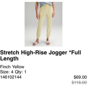Lululemon yellow nulu joggers